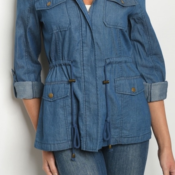 Brand New Boutique Cotton Denim Hooded Jacket - Picture 4 of 6